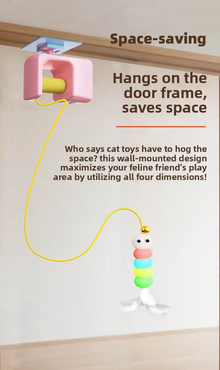 Funny Interactive with Cat Toys Pet Self-entertainment Electric Smart Cat Teaser Hanging Door Yo-Yo Balls Toy  Cats Supplies