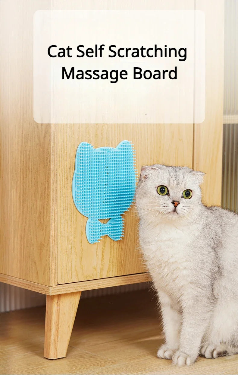 Cat Scratching Board Pet Brush Comb Plastic Scrapy Board Self Service Massage Sticker Remove Floating Hair Brush Pet Supplies