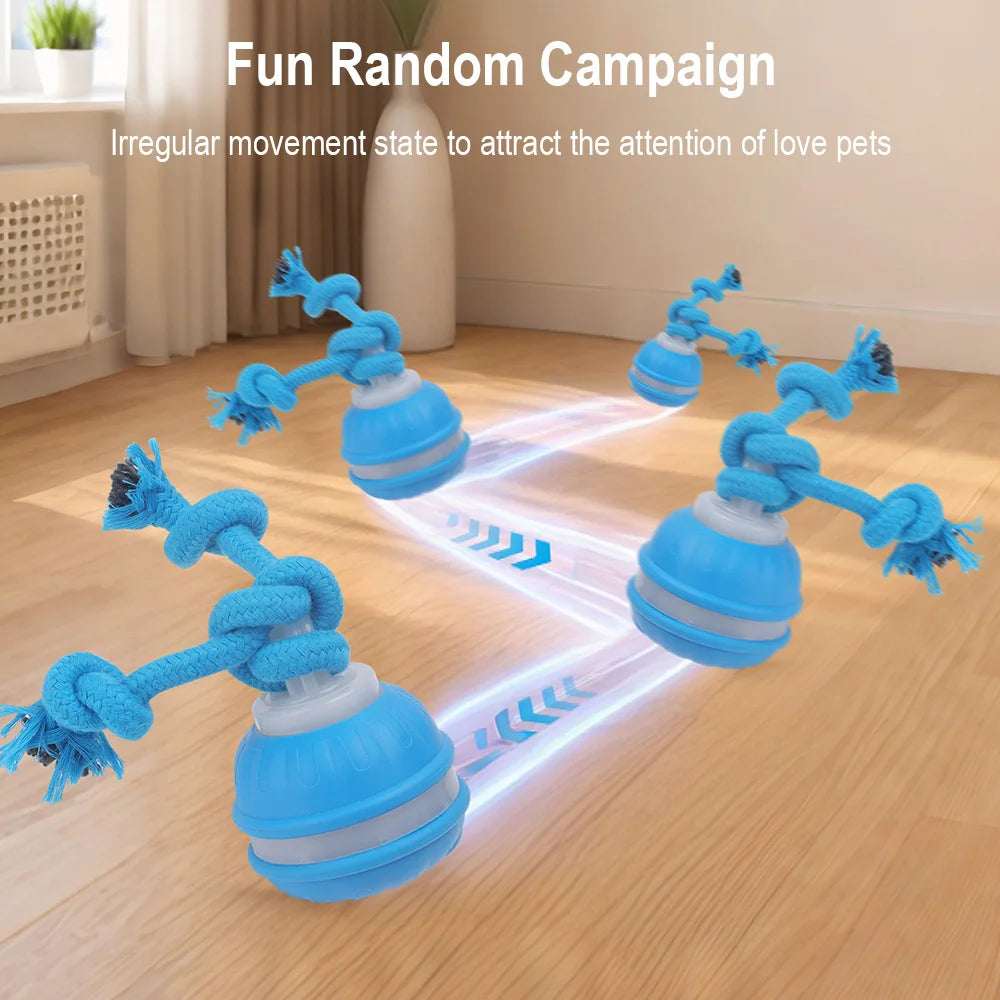 Cat Dog Interactive Ball Toy Automatic Rolling Ball Faux Tail Rechargeable Smart Pet Electric Toy Dog Cat Training Imitate Mouse