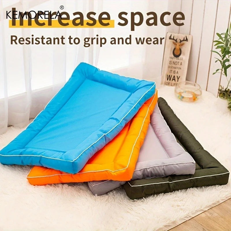 Extra Large Square Pet Bed Non-Slip Polyester Mat Cooling Design for Dogs & Cats Universal All-Season Use Multiple Color Options