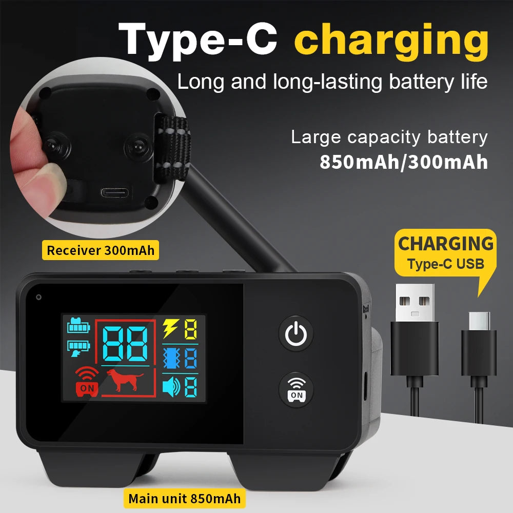 Electronic Pet Fence System 480M GPS Wireless Dog Fence Rechargeable Vibration Shock Sound Remote Control Pet Accessories