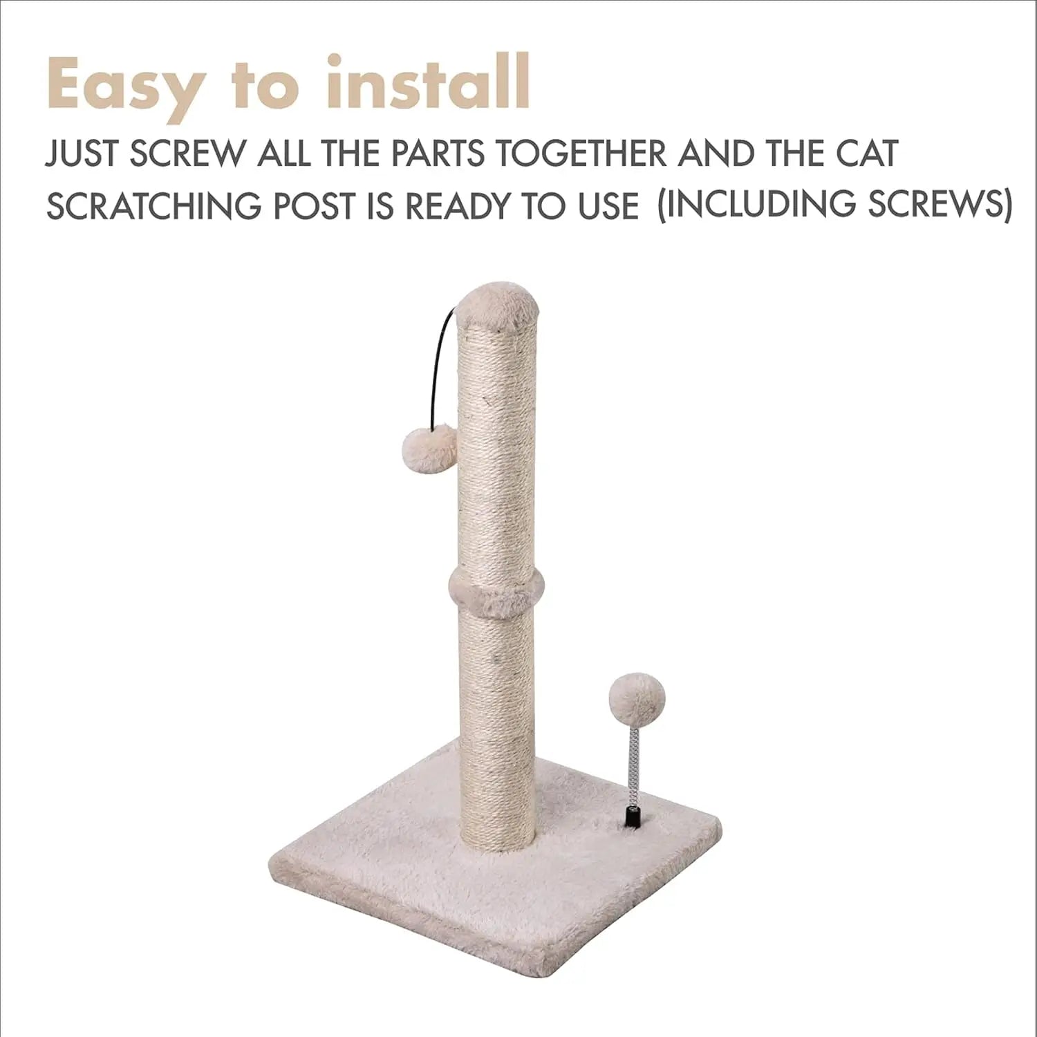 Cat Scratching Post Premium Basics Kitten Scratcher Sisal Scratch Posts with Hanging Ball