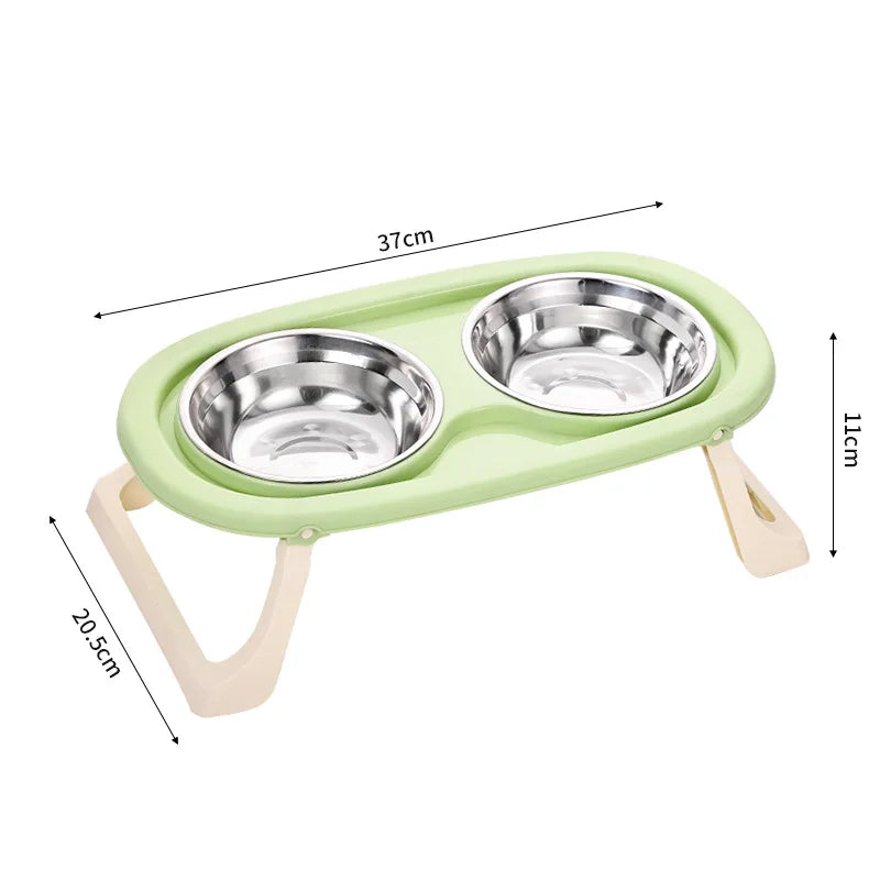 elevated Pet Cat Bowl Feeder Cat Food Bowl With Water Fountain Double Bowl Drinking Raised Stand Dish Bowls For Cats
