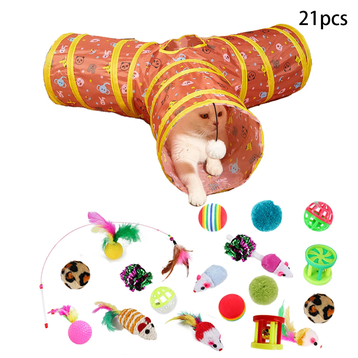 Cat Kitten Toys Variety Pack Pet Cat Toys Combination Set Cat Toy Funny Cat Stick Sisal Mouse Bell Ball Cat Supplies
