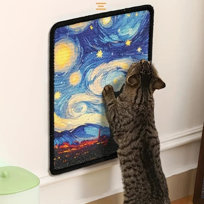 Durable Wall-Mounted Cat Scratching Post & Mat - Stitched Edges,Soft Fabric for Indoor Clawing Play,Space-Saving Design for Cats