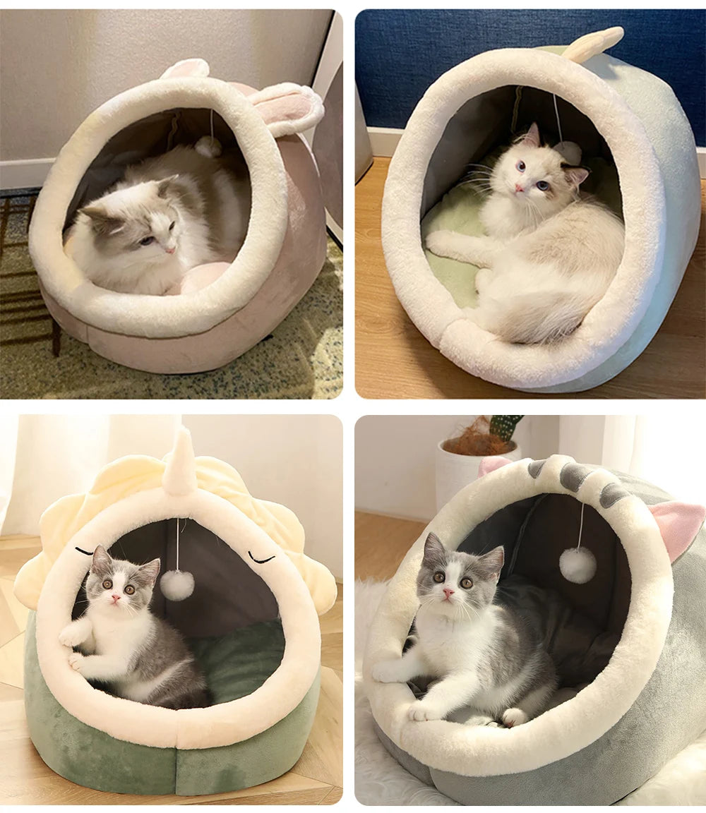 Deep Sleep Cat Bed Warm Pet Basket Cozy Cat House Kitten Lounger Cushion Cat Nesk Tent Very Soft Small Dog Mat Bag Cave Cats Bed