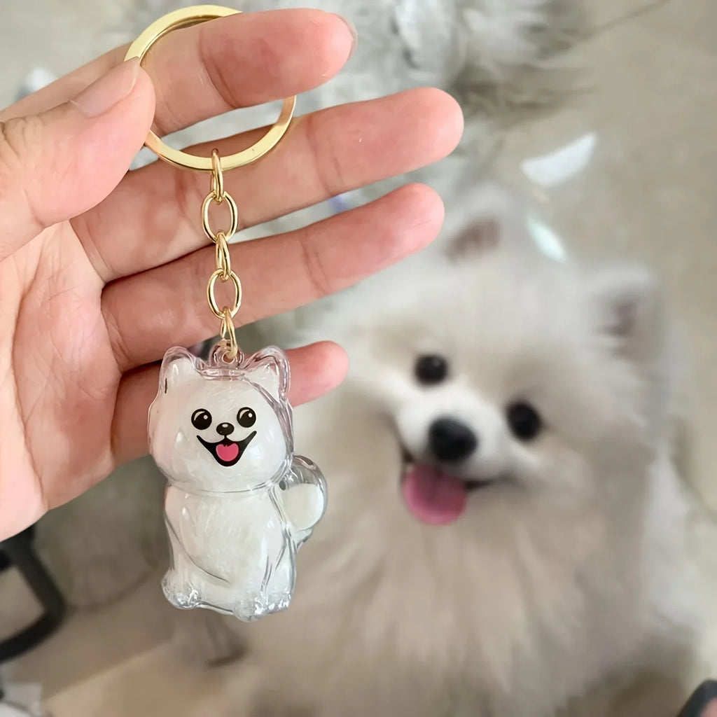 Cute Cat Hair Storage Container Ornament Transparent Pet Resin Capsule Ornament for Pet Lover DIY Portable Keychain Accessories