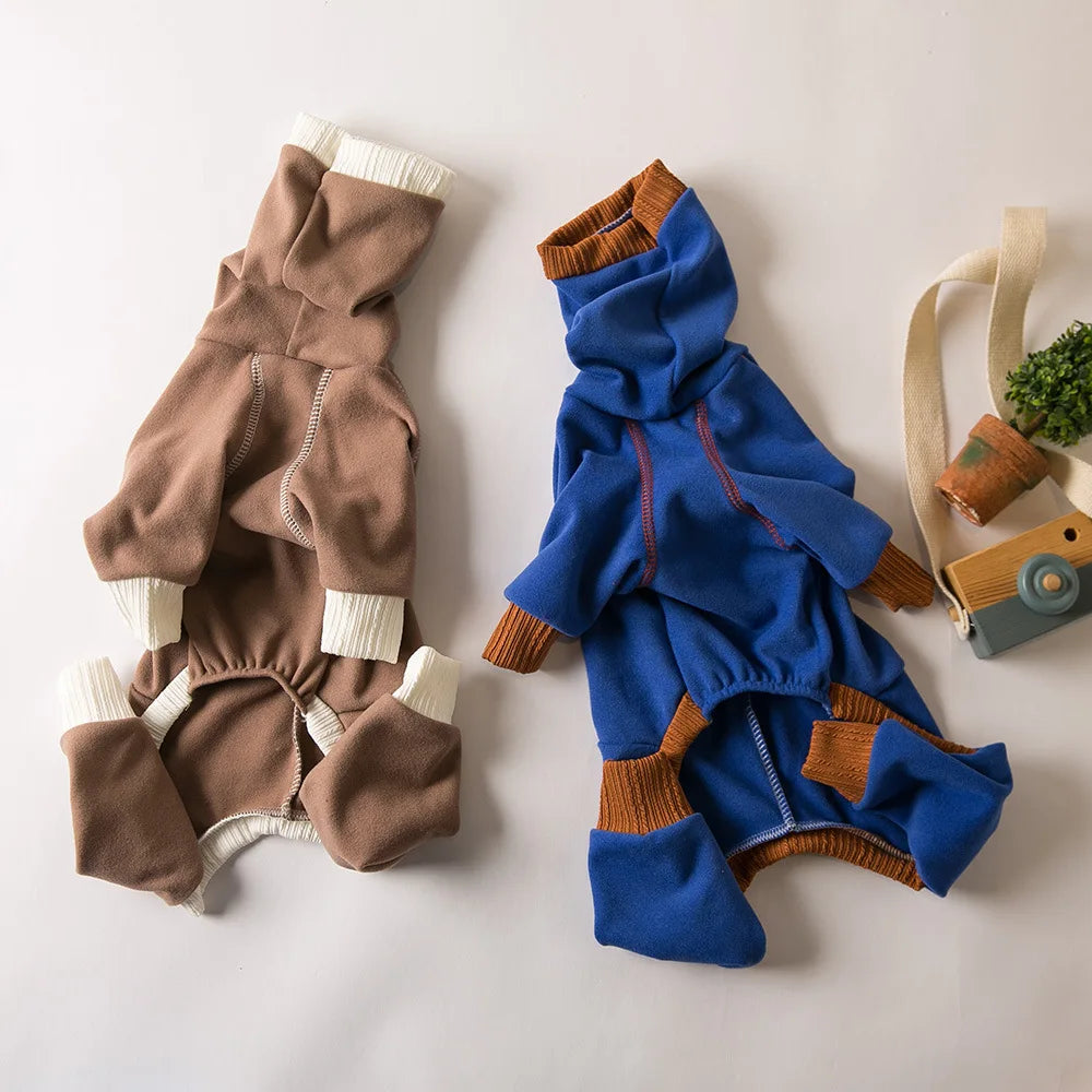 Dog Clothes Pet Plush Warm High Neck Four Legged Clothes Slightly Elastic Little Lingti Huibit Clothes Four Legged Warm Base