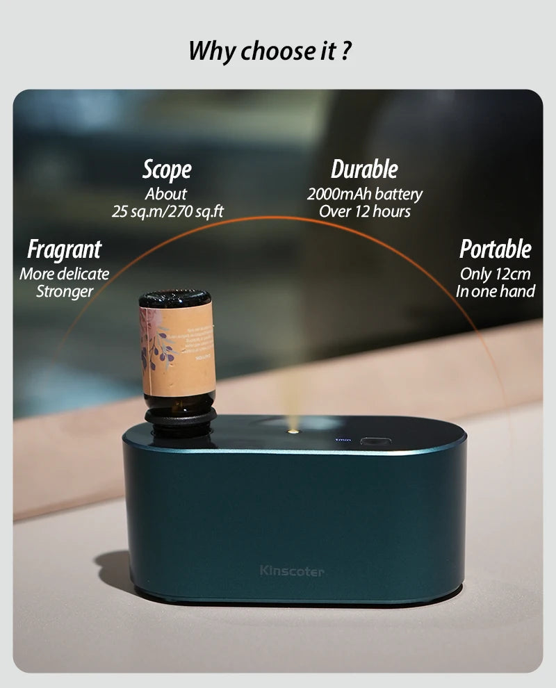Electric Aromatherapy Diffuser Machines Waterless Aroma Diffusers Work with Essential Oils Bottles Emit Fragrances Perfect