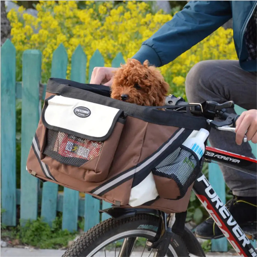 Bicycle Bag Dogs Baskets Bike Handlebar Front Basket Small Cat Dog Nest Puppy Cats Bed Carrier For Travel Shopping