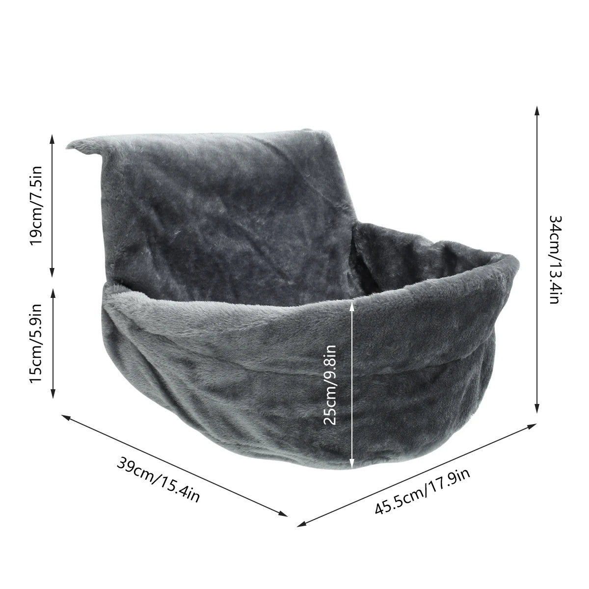 Hanging Cat Bed Plush Pet Radiator Bed with Metal Frame Warm Fleece Basket Foldable Cradle Hammock Cat Supplies for Small Pet