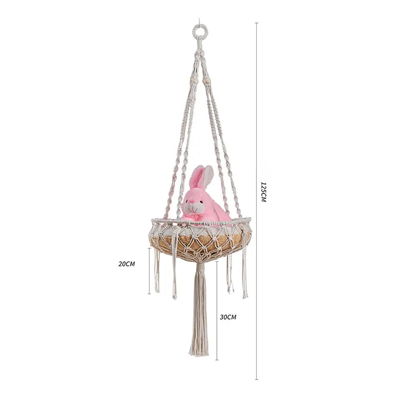 Handwoven Tapestry Pet Cat Hammock Bed Bohemian Wall Hanging Basket Window Perch Cat Swing Washable kitten Net Sleeping House