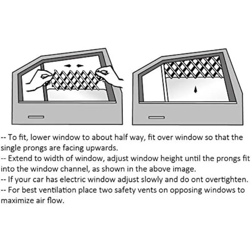 Car Window Pet Gate Pet Dog Puppy Ventilation Grill Safe Guard for Pet Travel Car Window Protection Mesh for Cars, Trucks & SUVs