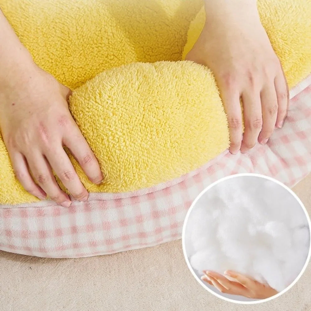 Cute Cartoon Pet Dog Bed Soft Warm Cat Sleeping Mattres Semi-surrounded Thickened Pet Nest Kennel For Dogs Puppy Kitten