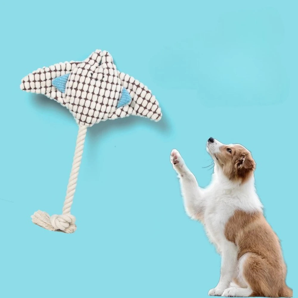 Dog Pet Plush ocean Toys Sound Interactive Dog Chew Toys Plush Stuffing Squeak Pet Supplie