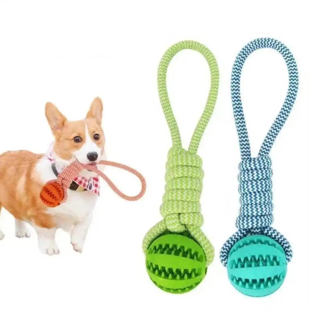 Dog Toys Balls Interactive Treat Rope Rubber Leaking Balls for Small Medium Dogs Chewing Bite Resistant Pet Tooth Cleaning