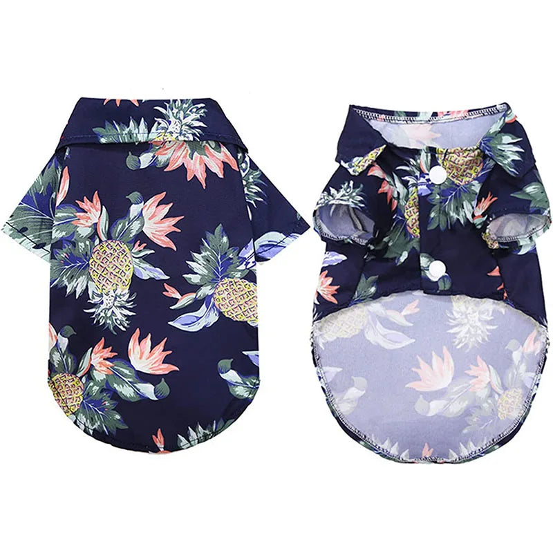 Hawaiian Style Puppy Clothes for Small Medium Dogs T-shirt Pet Clothing French Bulldog Vest Pets Outfits Chihuahua Costumes