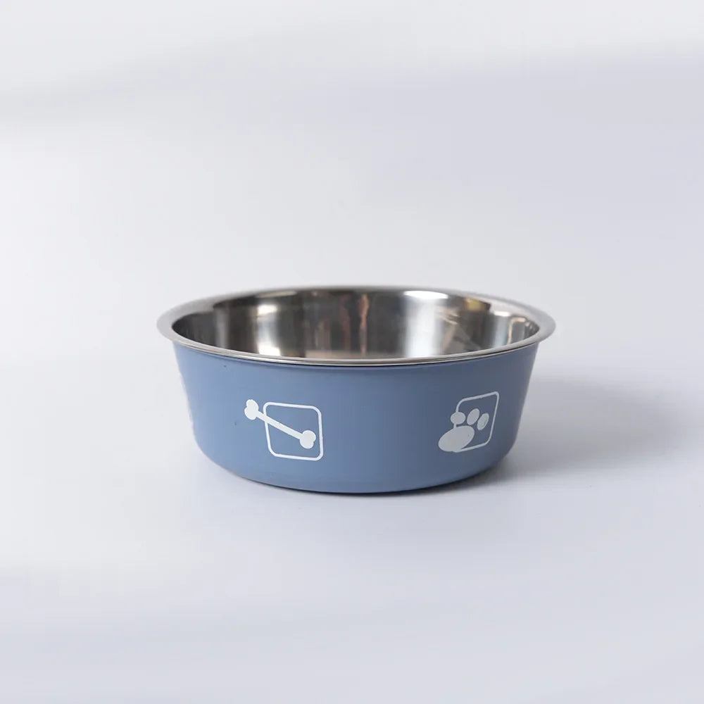 Durable Pet Food Bowl Stainless Steel Double-layer Thickened Anti-slip Water Pet Feeder Water Basin Universal for Cats and Dogs