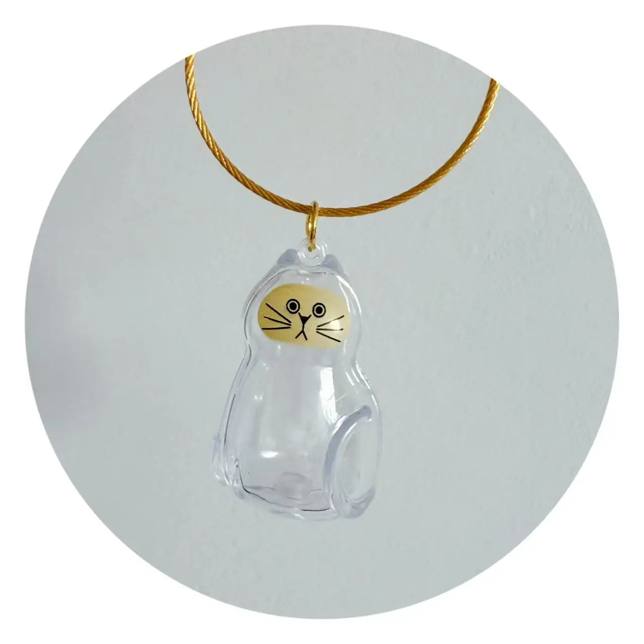 Cute Cat Hair Storage Container Ornament Transparent Pet Resin Capsule Ornament for Pet Lover DIY Portable Keychain Accessories