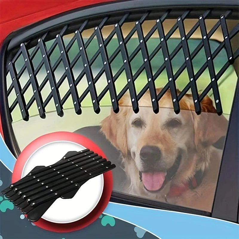 Car Window Pet Gate Pet Dog Puppy Ventilation Grill Safe Guard for Pet Travel Car Window Protection Mesh for Cars, Trucks & SUVs