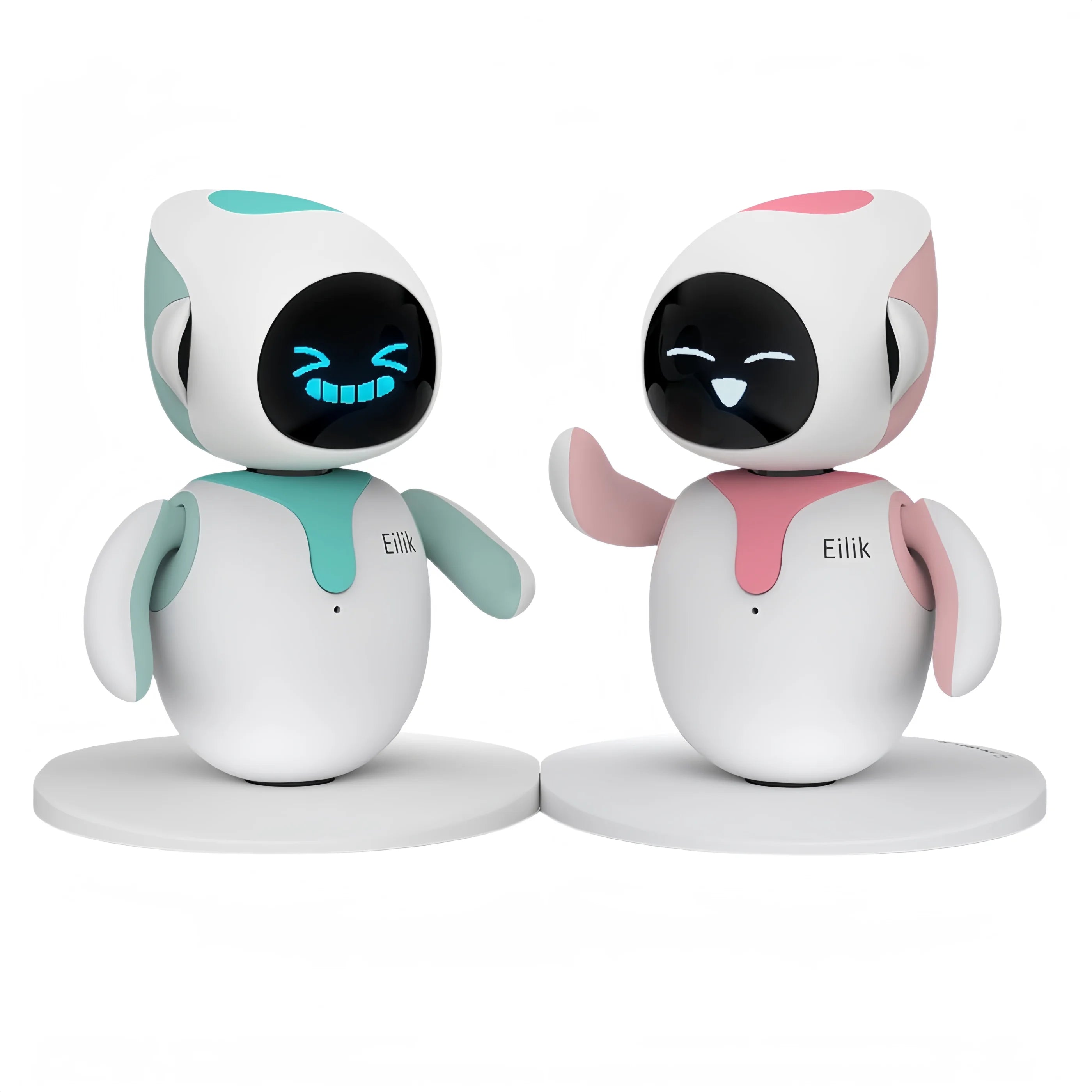 Eilik Pink Blue Silver DQ Touch Interactive Toys Cute Robot Pets with Abundant Emotions Idle Animations Mini Games Unique Gift