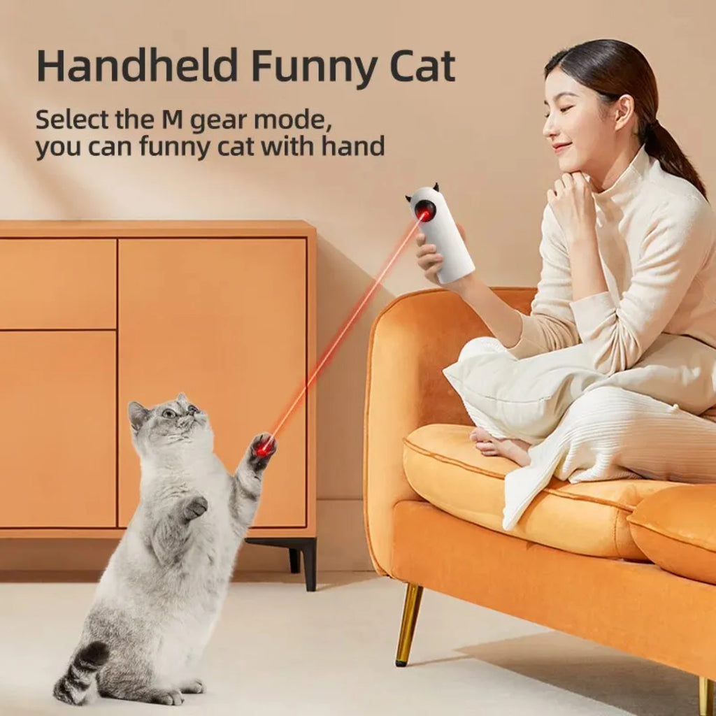 Automatic Interactive Cat Toy Smart LED Laser Pointer for Indoor Teasing Pet Accessories Handheld Electronic Toy Ideal for pet