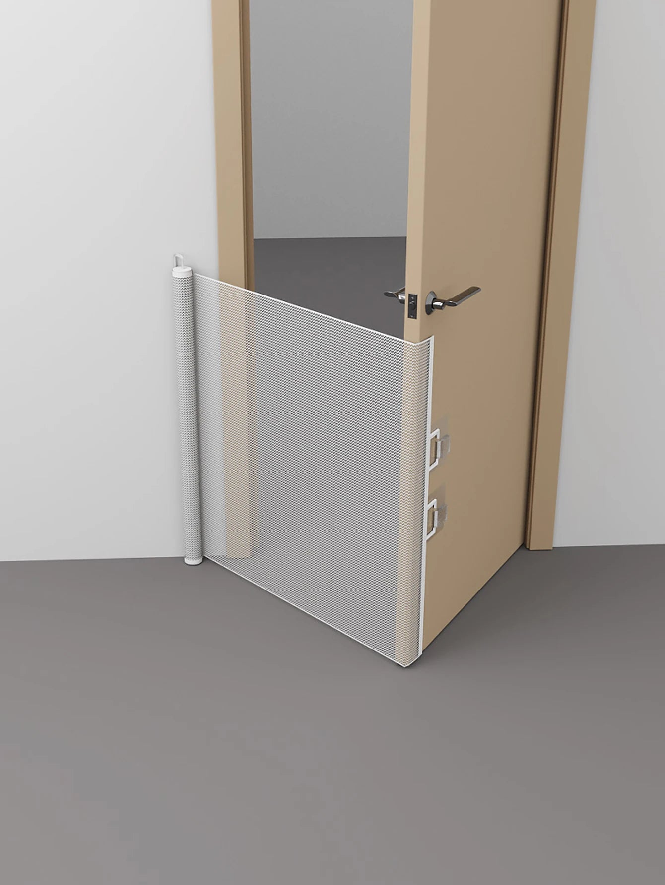 2025 Hot Retractable Pet Gate - Anti-Escape Reinforced Mesh, No-Drill Safety Barrier for Puppies/Kittens, Stairs/Hallway/Balcony