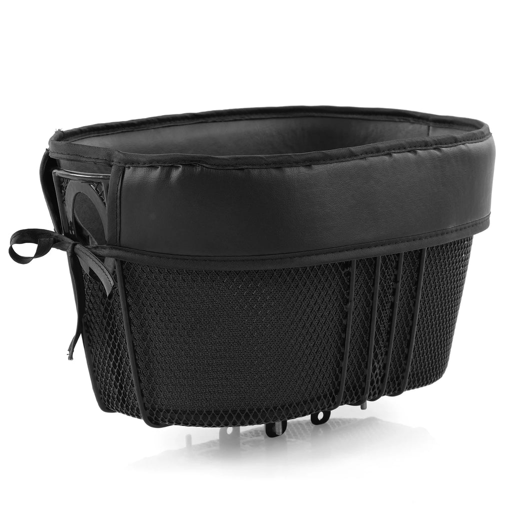 Dog Bike Basket Mountain Bike Shopping Basket Portable Cat and Dog Carrier for Bike Front Crossbar with Sponge Liner SafetyStrap
