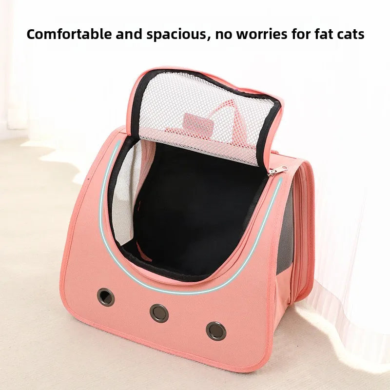 Cat bag hand-held dual shoulder two in one wear-resistant large capacity portable breathable mesh irresistible to cats
