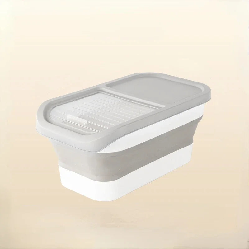 Collapsible Cat Dog Food Storage Container with Lid Folding Pet Food Container Airtight Sealing Box Kitchen Grain Storage Boxes