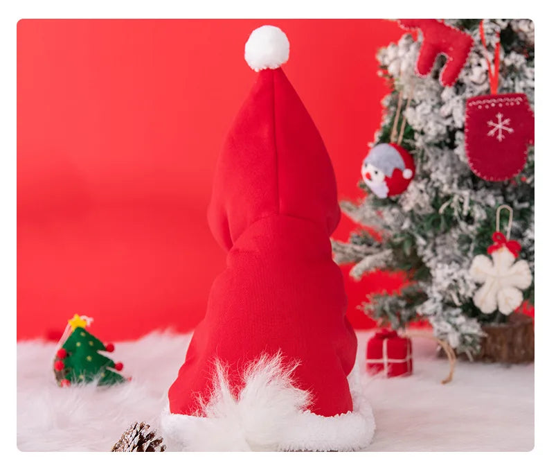 Christmas Pet Cat Hooded Cloak Pet Clothing Dog Autumn Winter Clothing Warm Clothes Little Red Riding Hood Cloak Puppy Clothes