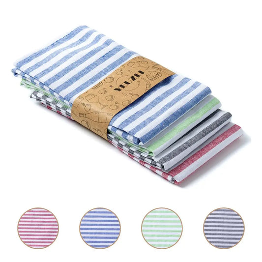 1/4pcs High quality cotton tea towels for drying dishes extra large 50x70cm/19.68x27.55Inch Striped European Style Ultra Absorbe