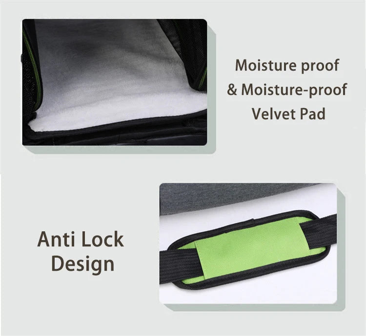 Cat Bag Foldable Large Capacity Cat Outdoor Car Expansion Portable Pet Handbag Breathable Diagonal Cross Bag for Cats and Dogs