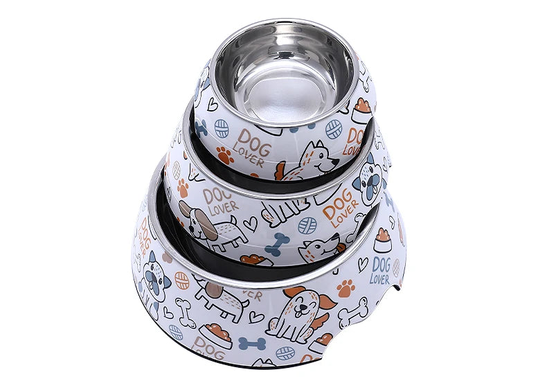 HOOPET Stainless Steel Pet Bowl Cat Feeder Drinker Supplies Kitten Puppy Food Feeding Water Drinking Bowls Pet Accessories