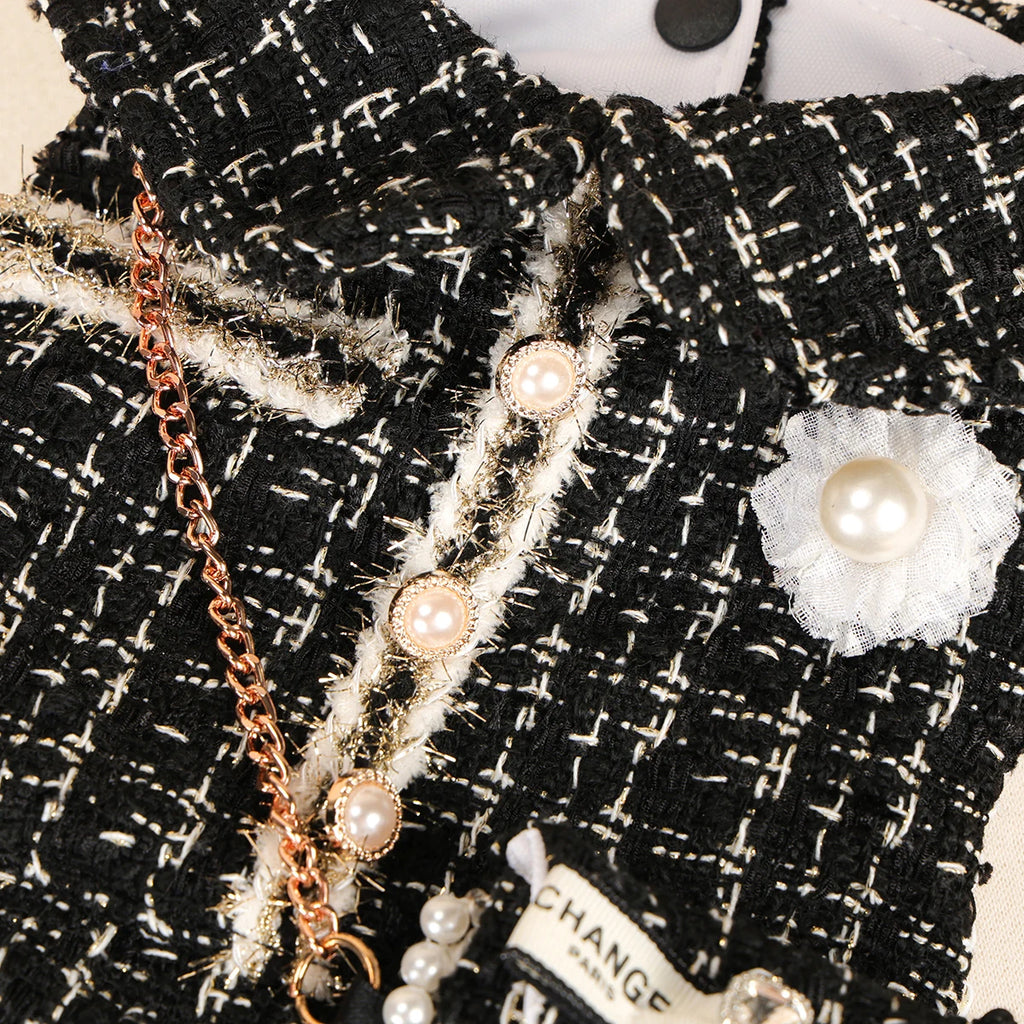 1Pc Pet Clothes, Autumn and Winter Thickened Warm Princess Dress, Black Fragrant Skirt, Cat and Dog Clothing.