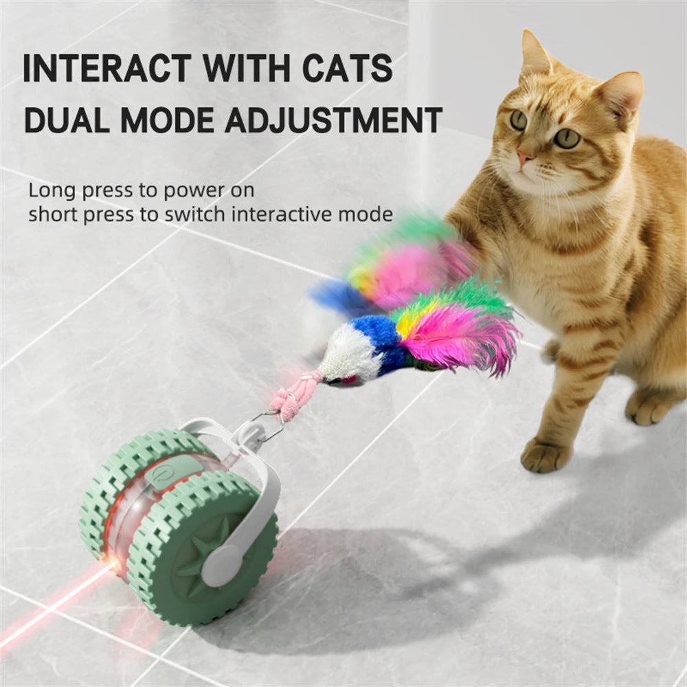 Cat Interactive Ball Toy, Automatic Rolling Ball with Tail, Rechargeable Smart Pet Interactive Toy, Intelligent Mouse for Cat