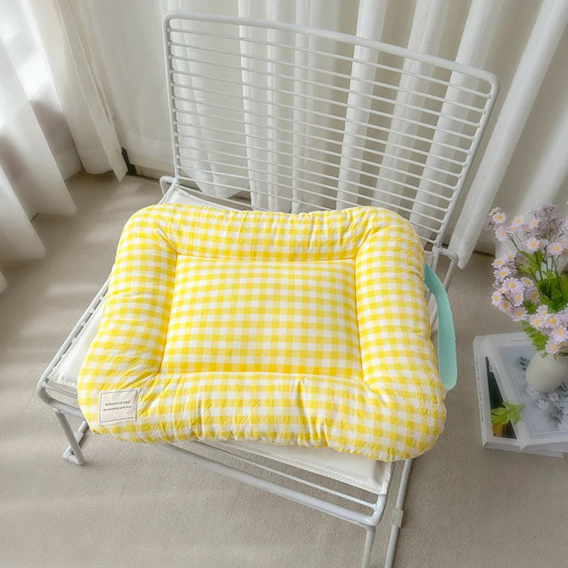 Chic 2025 Pet Sleep Pad Dog & Cat Mats  Colorful with Bow Print Soft Cushion, Cute Kitty Nest Non-Slip Washable Cat Mat