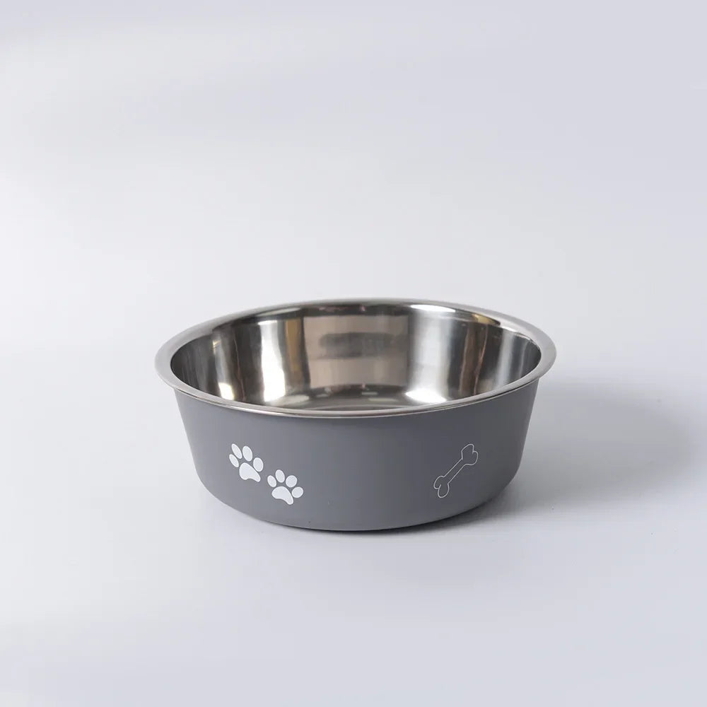 Durable Pet Food Bowl Stainless Steel Double-layer Thickened Anti-slip Water Pet Feeder Water Basin Universal for Cats and Dogs