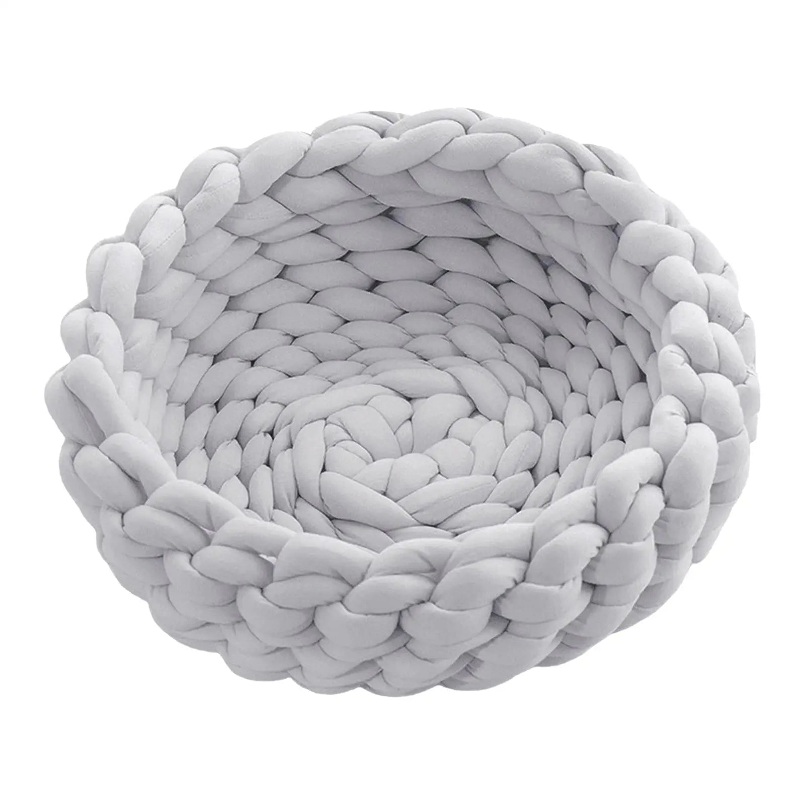 Handwoven Cat Nest Bed Non Slip Durable Round Shape Portable All Seasons Kitten Calming Bed Soft for Pet Supplies Small Dog