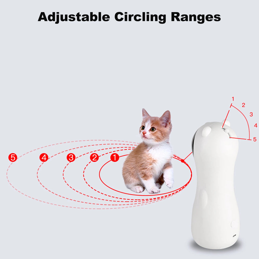 Cat Laser Toy, Automatic Rotating Laser Pointer for Cats, USB/Battery Charging Operated Pet Training Exercise Chaser Tool