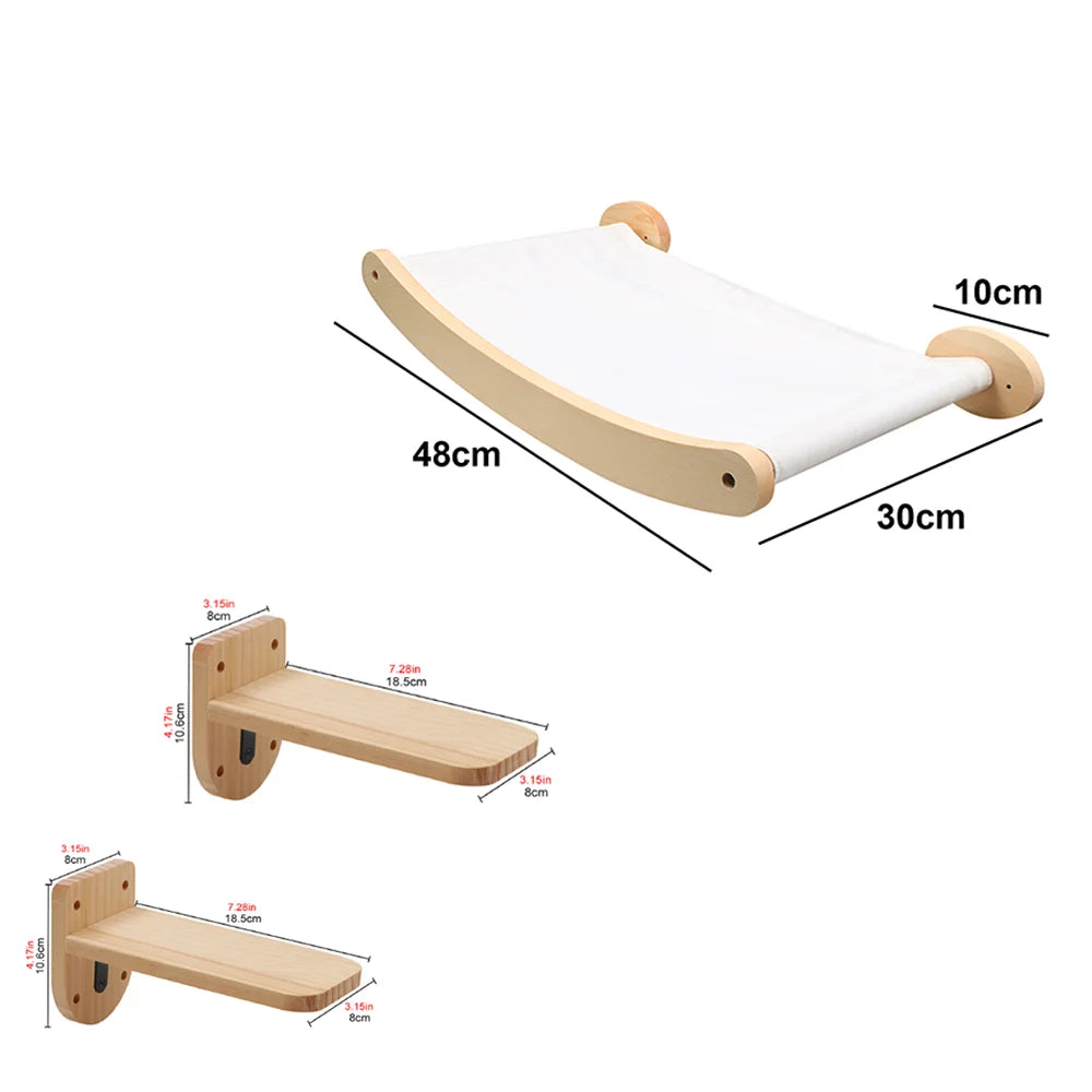 1 Piece Wall-mounted Cat Climbing Rope Solid Wooden Pedals And  Sisal Rope Kitten Training Claw Grinding Indoor Cat Furniture