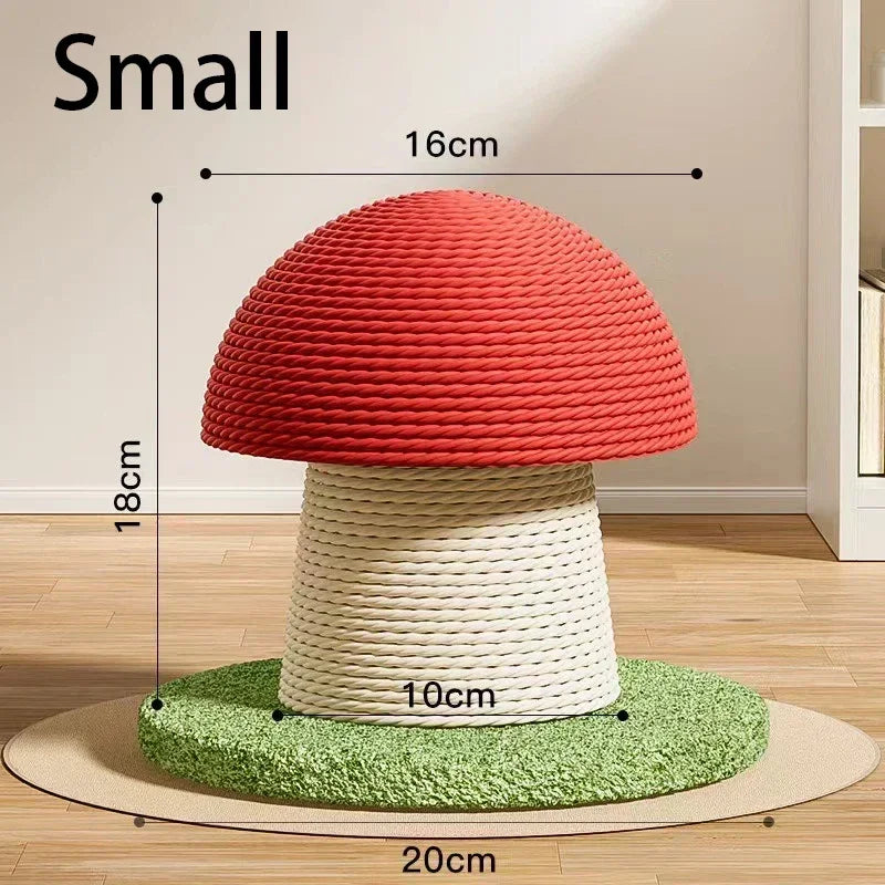 Cat Grab Column Cute Mushroom Shape Cat Scratching Post Sisal Material Wear-resisting Pets Toy Pet Training Supplies Accessories