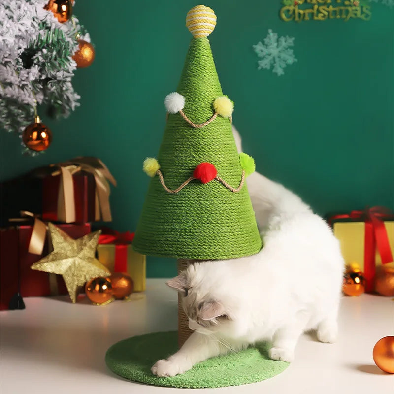 Christmas tree cat climbing rack, sisal cat scratching post, claw grinding, pet furniture, Christmas decoration, cat scratching