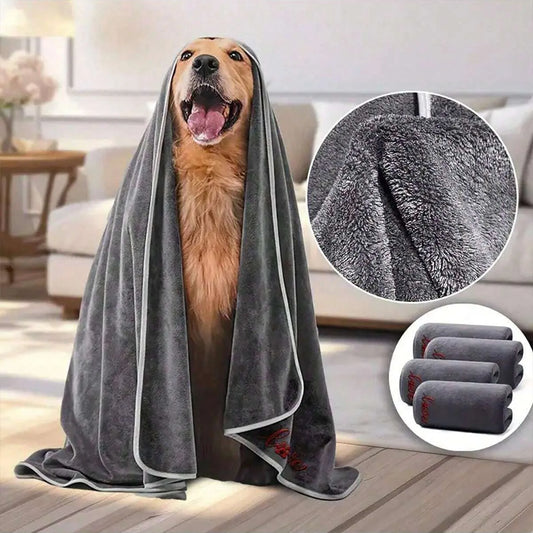1/2pcs Quick Drying Dog and Cat Towels Soft Fiber Towels Bath Towel Pet Bathrobe Covenient  Cleaning Towel Pet Supplies
