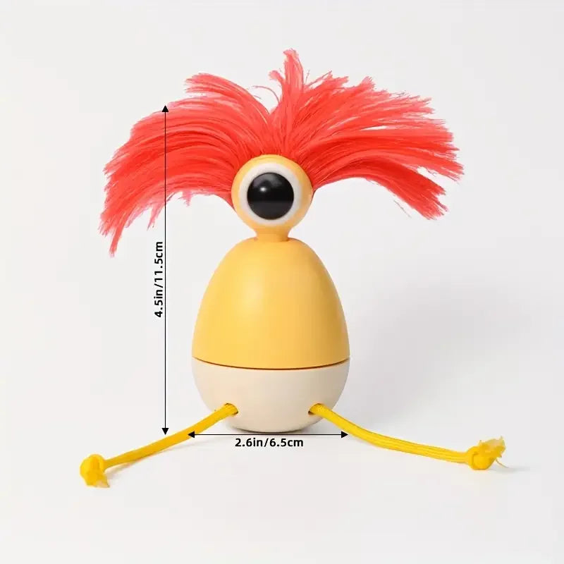 1Pc (Typc-C Charging Interface) Novel Smart Cat Toy, 360 ° Rotating, Tumbler Design, Manual Braided Hairstyle, Lcd Display Lighting Attracting Cat's Attention, Suitable for Indoor Cats, Indoor Pet Dogs, Outdoor Portable Ente