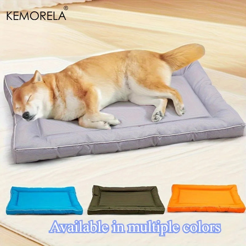 Extra Large Square Pet Bed Non-Slip Polyester Mat Cooling Design for Dogs & Cats Universal All-Season Use Multiple Color Options