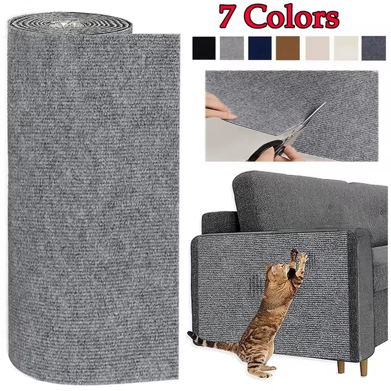 Cat Scratching Mat Trimmable Cat Carpet Cat Scratching Carpet Corner Wall Self-Adhesive Cat DIY Scratch Furniture Protector