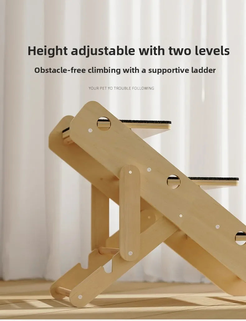 Foldable Puppy Stairs Multi-Functional Ramp for Dogs Cat Scratching Board Pet Dog Stairs Portable Climbing Wear-Resistant Ladder