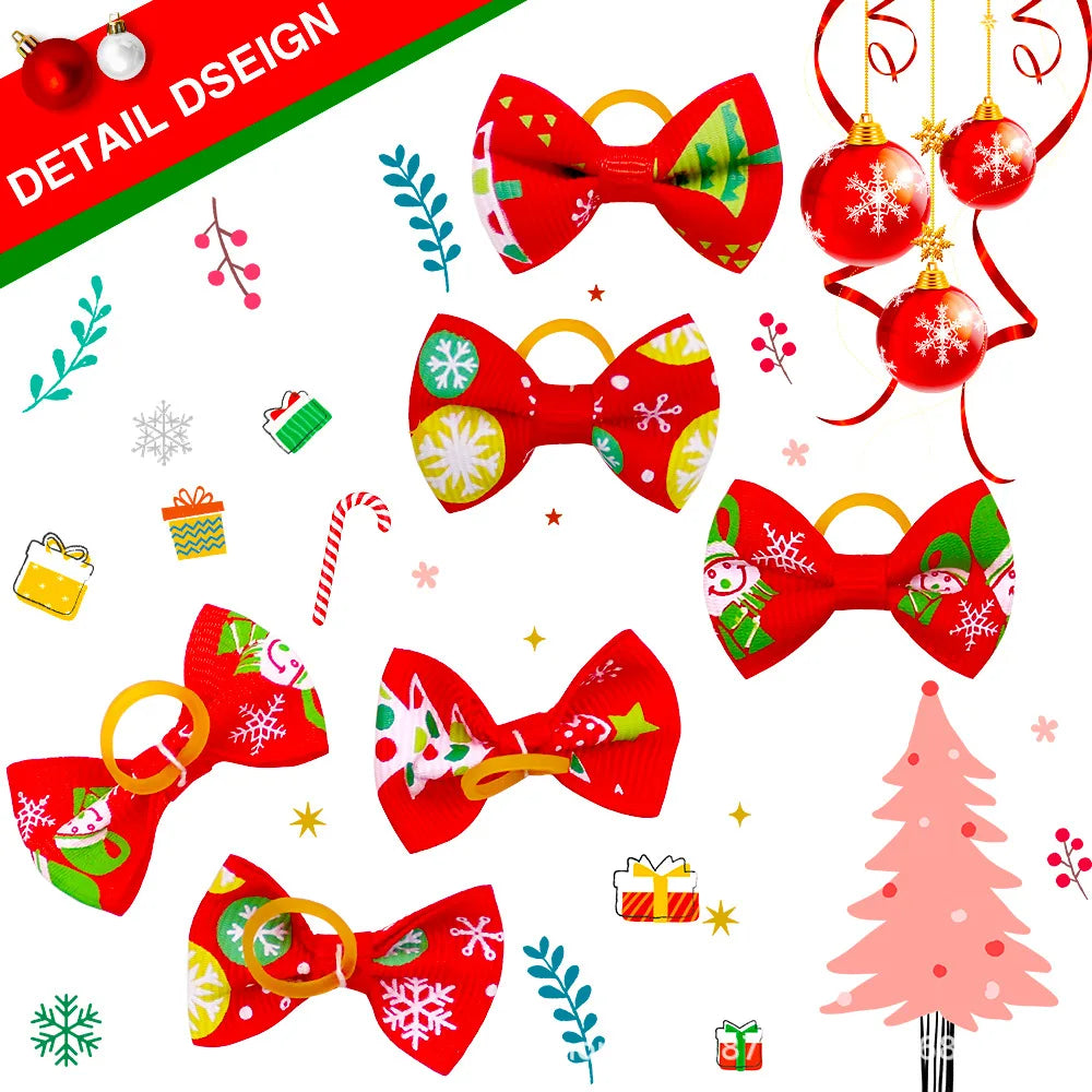 Fashion Mixcolor Pet Products Bowties Christmas Style Removable Pet Collar Accessories Dog Bows Pet Supplies Cat Dog Bowties