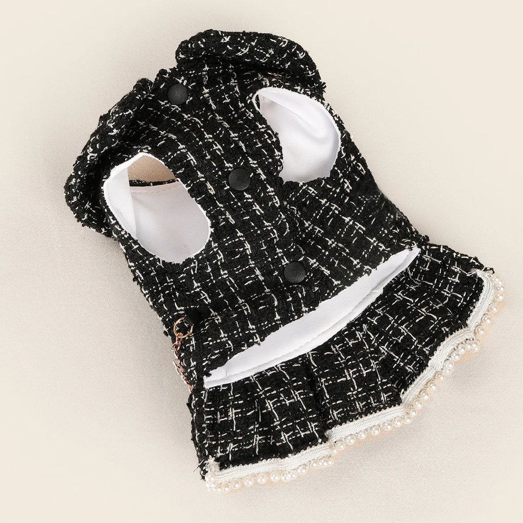 1Pc Pet Clothes, Autumn and Winter Thickened Warm Princess Dress, Black Fragrant Skirt, Cat and Dog Clothing.